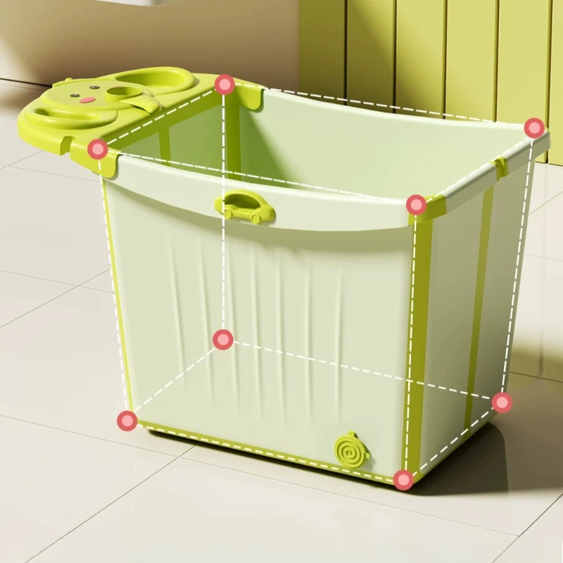 Portable Foldable Baby Bathtub Infant Toddler Soaking Pool Compact Travel Home Outdoor Camping Drain Plug Foldable Bathtub