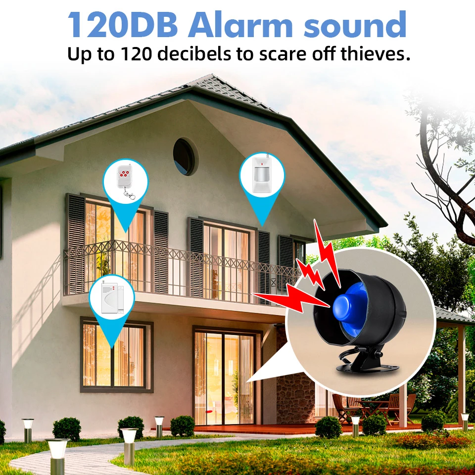 Sem fio tuya wifi anti roubo alto 120db detector de alarme porta sensor sirene alto-falante sistema segurança casa inteligente alexa compatível