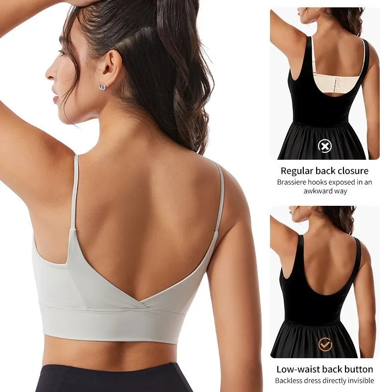 Plus Size Sports Bra for Women Wirefree Padded Yoga Bra Shockproof Push Up Workout Gym Crop Top S-XL