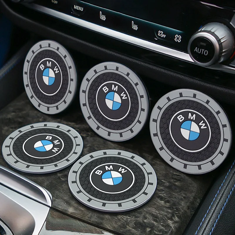 2 Stück Silikon-Getränkeuntersetzer für BMW M 1 3 4 5 6 7 Serie M3 M6 F01 F02 E34 E36 E70 F10 X6 – Rutschfeste Matten für Getränkehalter