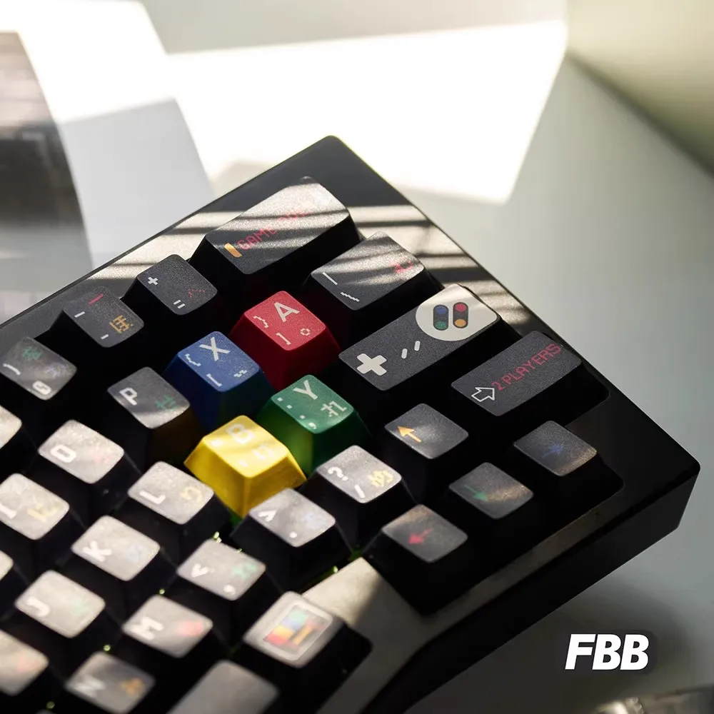 Teclas FBB SFC 1990, tema de máquina de juego, tapa de tecla de teclado mecánico, interruptores MX, teclas artesanales, Joystick, accesorio personalizado DIY