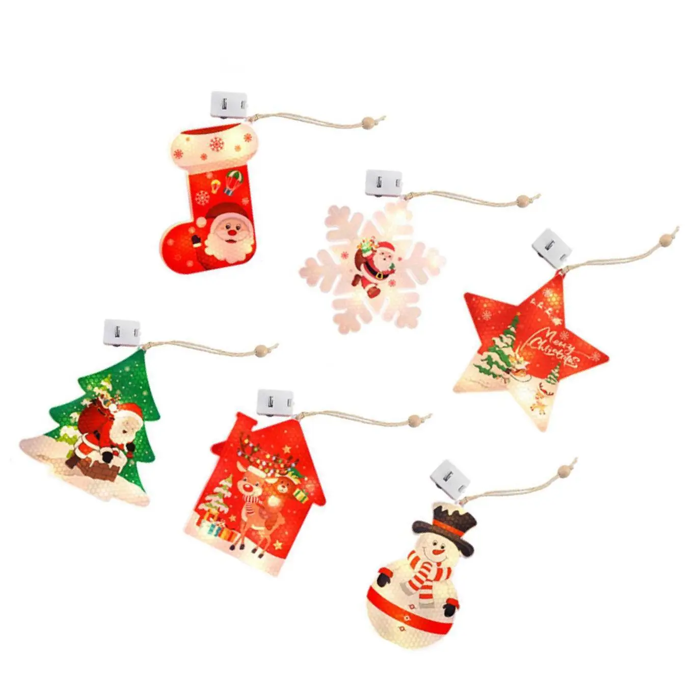 

Christmas Home Decor LED Lights Kids Room Curtain Holiday Ornamentt