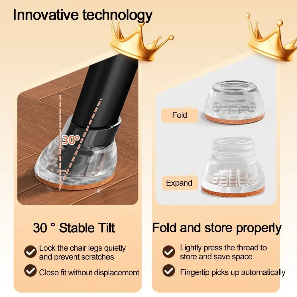 4pcs/set Round Shape Furniture Felt Pad Decreases Friction Anti-Scratch Floor Protectors Floor Protector Wear-resisting