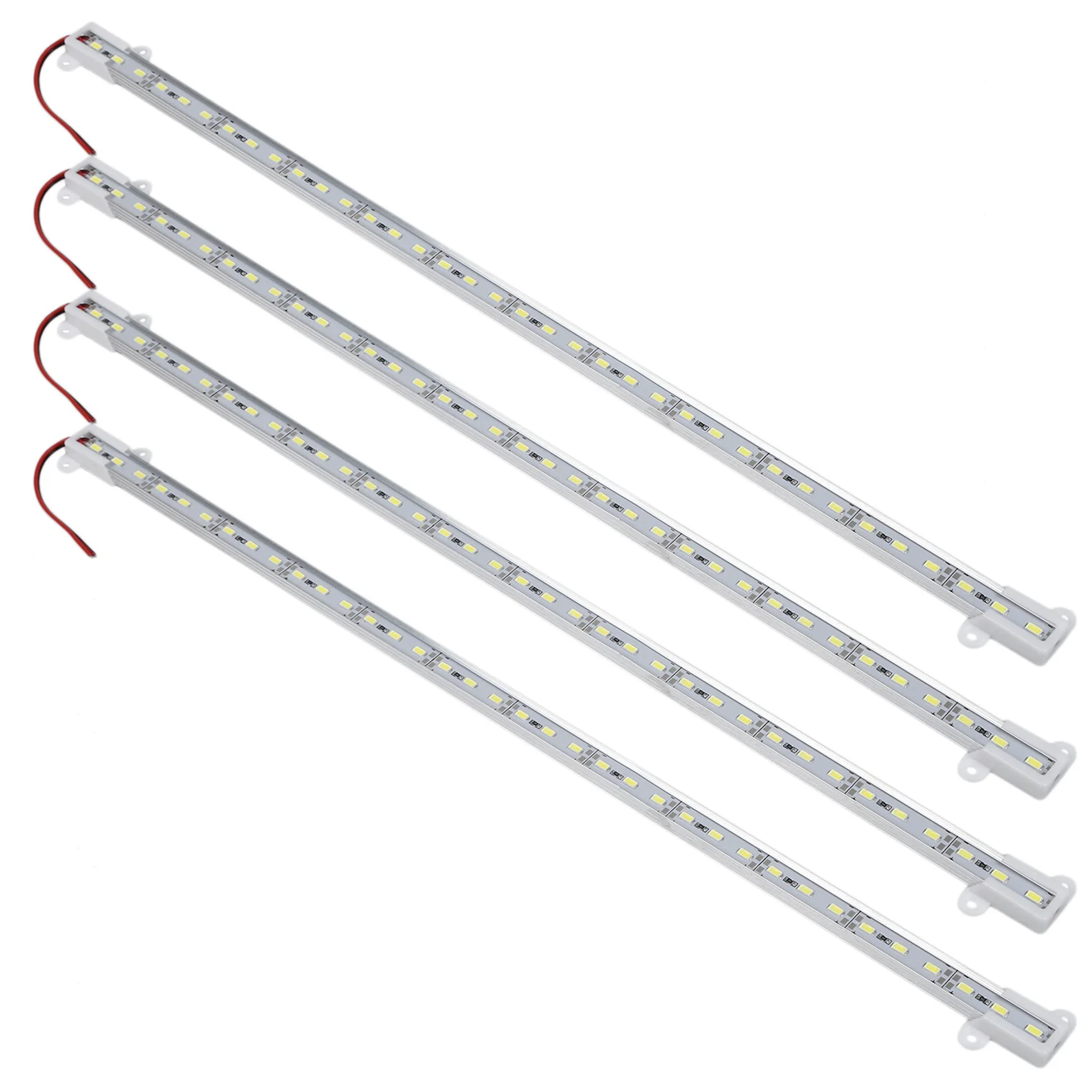 A84X-4Pcs 50CM 12V 36 LED 5050 SMD Hard Strip Bar Light Aluminum Rigid White