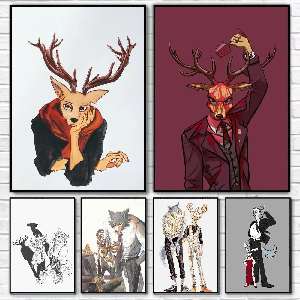 

B-BEASTARS Poster Self-adhesive Art Waterproof Paper Sticker Coffee House Bar Room Wall Decor