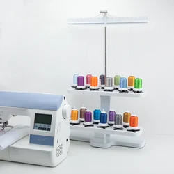 Universal 20 Spool Thread Stand for Embroidery Machine Sewing Quilting Serger Machine, Height Adjustable Cone Thread Holder Rack