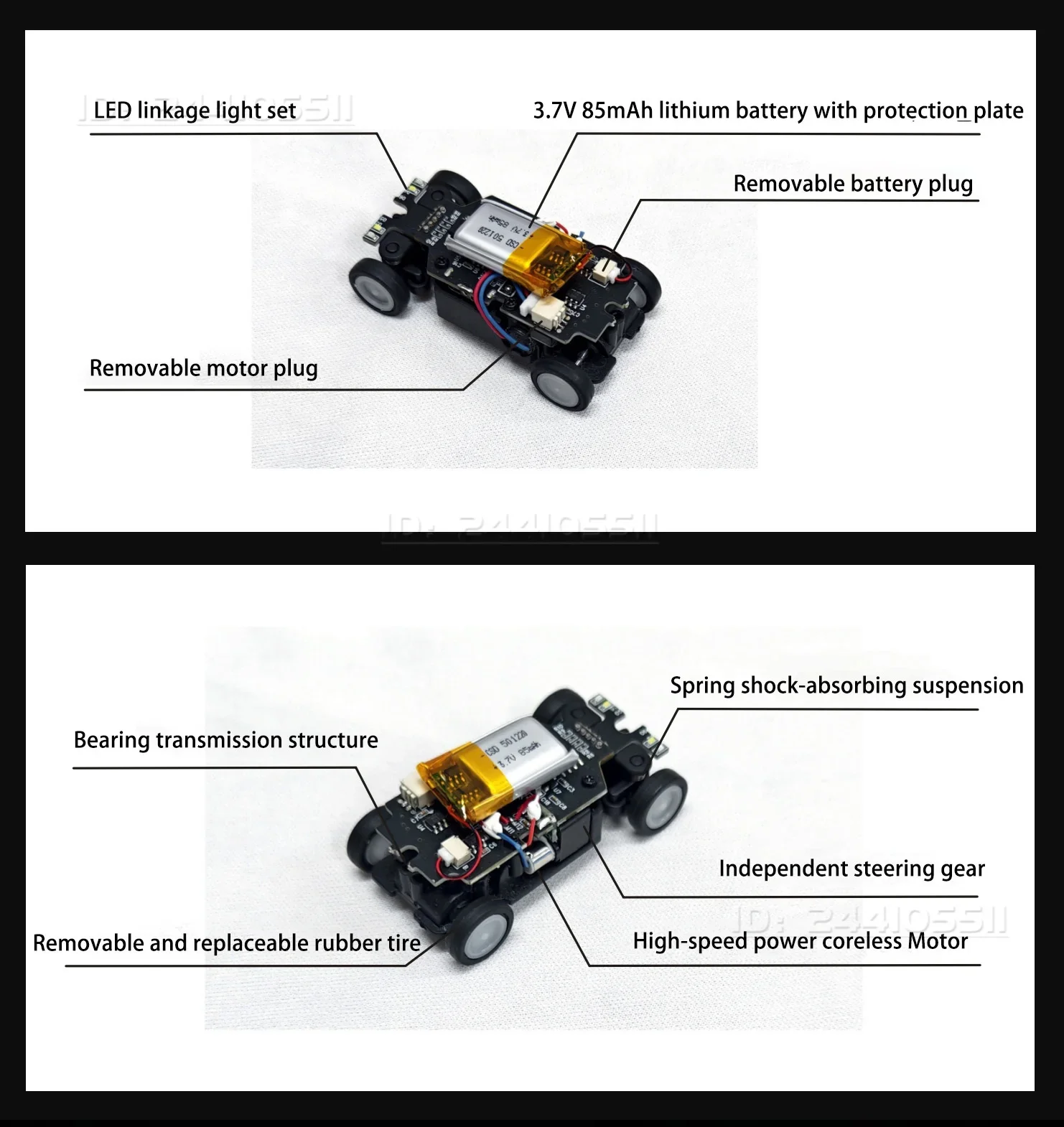 

HSP 1/64 Mini RC Drift Desktop Car 2.4G RTR on-road Racing DIY Model Vehicles W/ LED System Transmitter Remote Control Toy Part