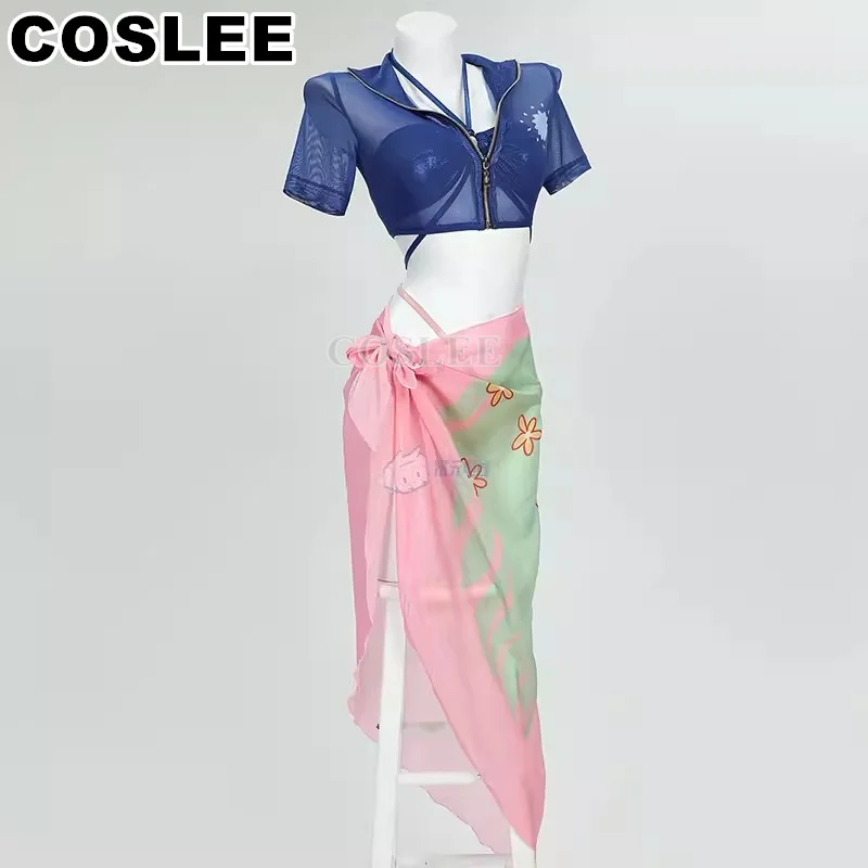 COSLEE Anime One Piece Nico Robin Cosplay Costume Summer Bikini Swimsuit Swimwear Swimming Game Suit Women Party Dress S-XL New