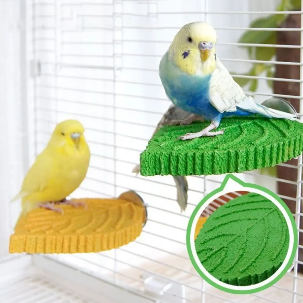 

Bird Paw Grinding Sticks Leaf Shape Parrot Perch Non-slip Resin Bird Cage Perch Wear-resistant Dopamine Jumping Platform Aviary