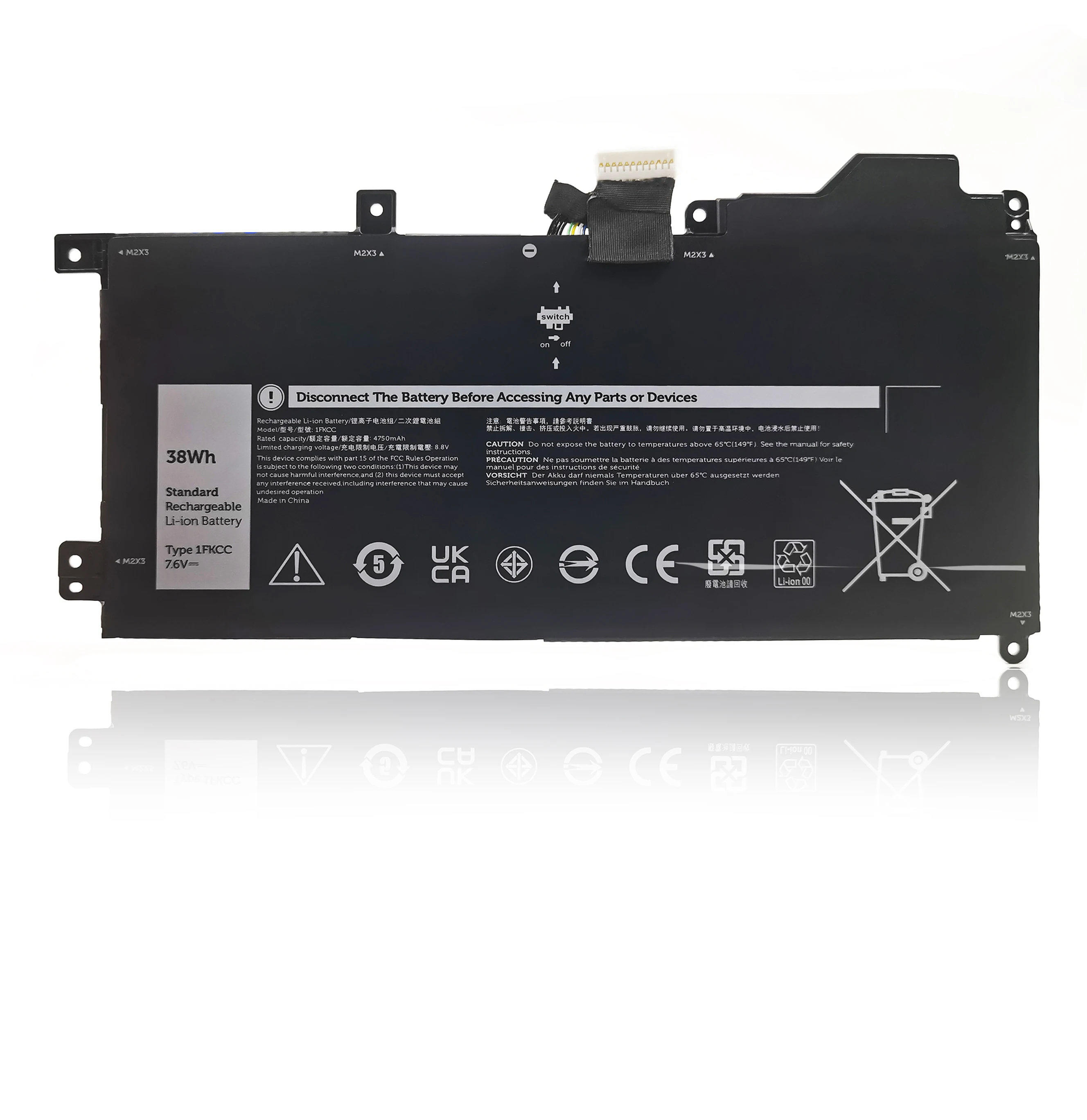 Batería de fábrica para ordenador portátil, dispositivo 2 en 1 para D-ELL l-atitude 7200 7210, 1FKCC 4JFDV D9J00 NK35K T5H6P 09NTKM 0KWWW4