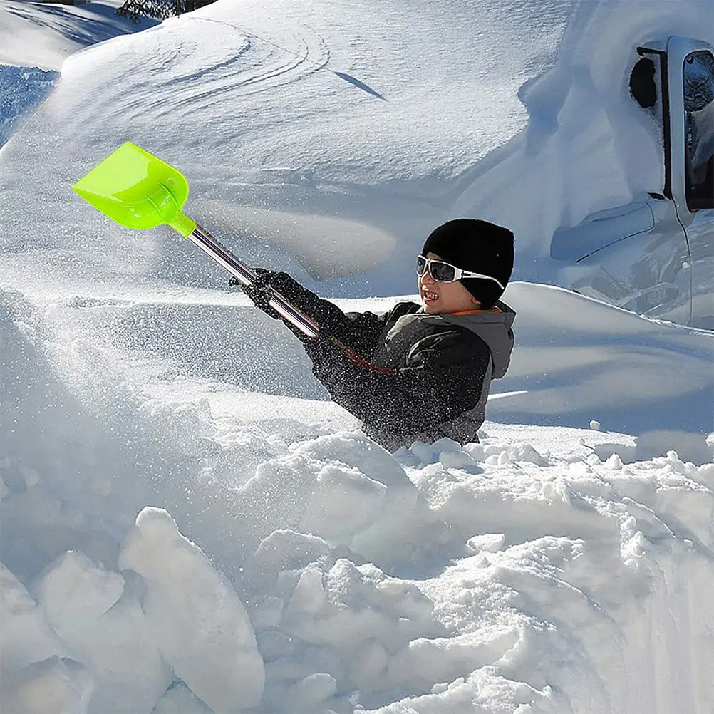 พลั่วหิมะ 3 ชิ้นสำหรับเด็ก พลั่วทรายสำหรับฤดูหนาวแบบพกพา เครื่องมือหิมะกลางแจ้งสำหรับฝึกการประสานมือเด็ก