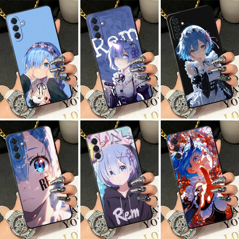 Soft Silicone Phone Case for Samsung A17 A16 A15 A14 A13 R-Rem Re Zero Anime Shell A57 A56 A55 A54 A53 A37 A36 A27 A26 A35 A25 A