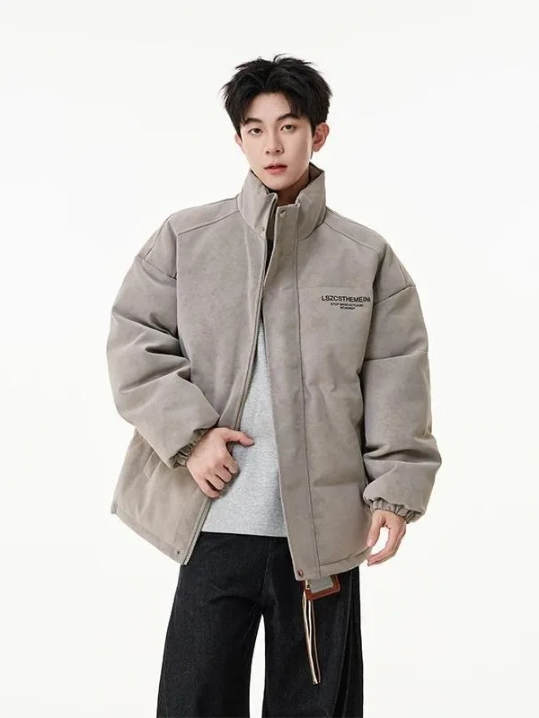 

Мужская зимняя куртка из матовой искусственной кожи и хлопка в американском стиле, свободного кроя, утепленная, теплая верхняя одежда