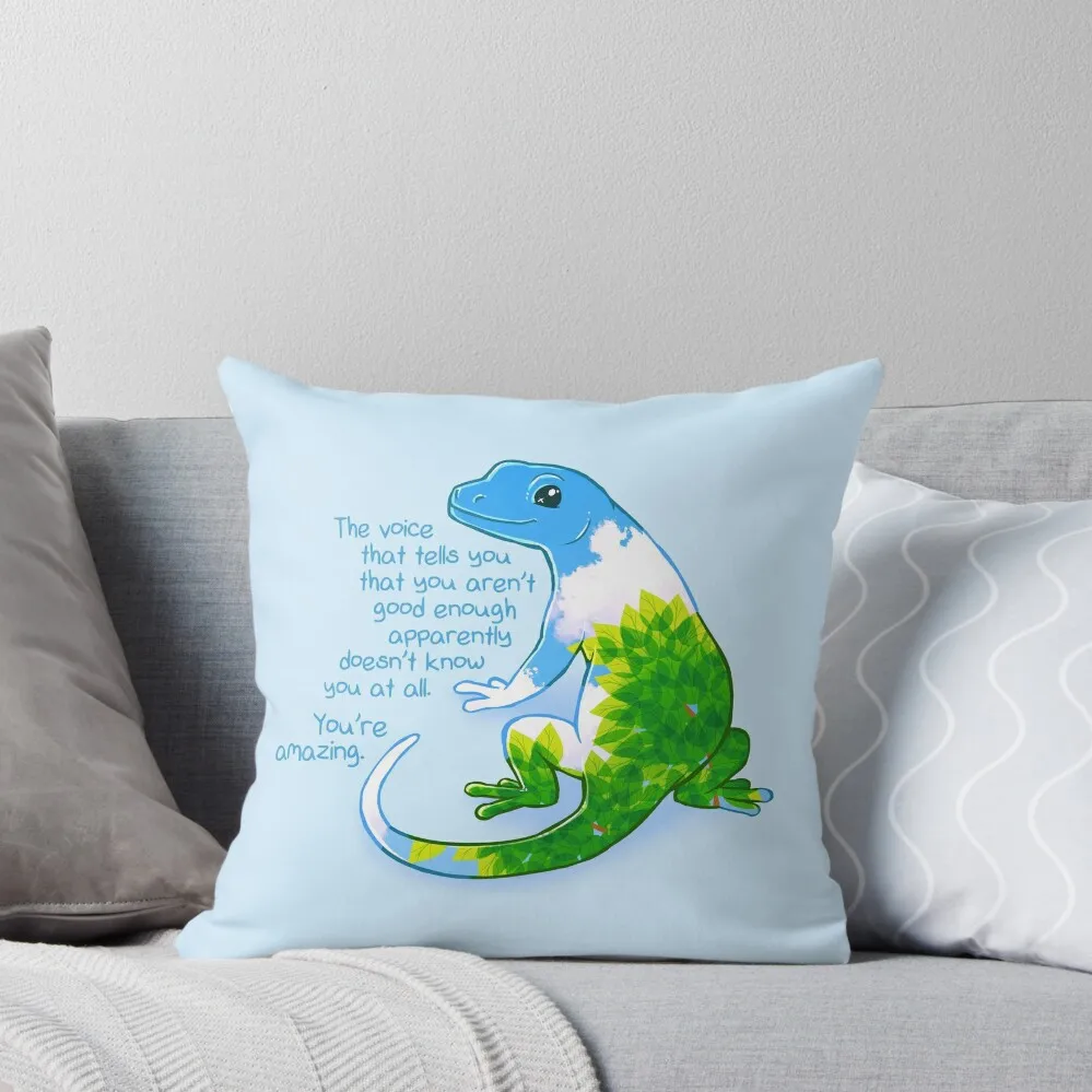 

You're Amazing Summer Leaves Gecko Throw Pillow Decorative pillowcase Elastic Cover For Sofa pillow