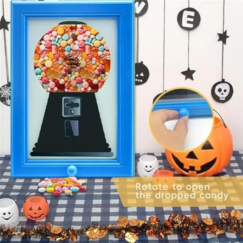 SYW-Candy Dispenser Candy Dispenser Picture Frame For Desk Countertop Kids Snack Spinner Picture Frame Display