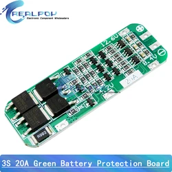 3S 20A Li-ion Lithium Battery 18650 Charger PCB BMS Protection Board For Drill Motor 12.6V Lipo Cell Module 64x20x3.4mm