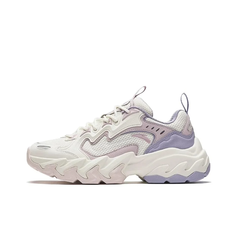Anta Rock Slip Resistant Abrasion Resistant Low top Casual Shoes Women's White Pink Purple 122448865-1