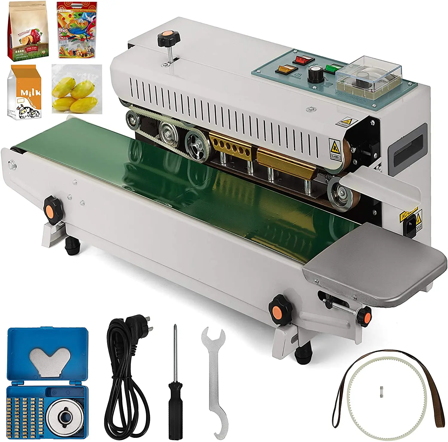 Auto Horizontal Continuous Bag Sealing Machine FR-900 Plastic Bag Band Sealing Machine Sealer Electric Bag Sealer