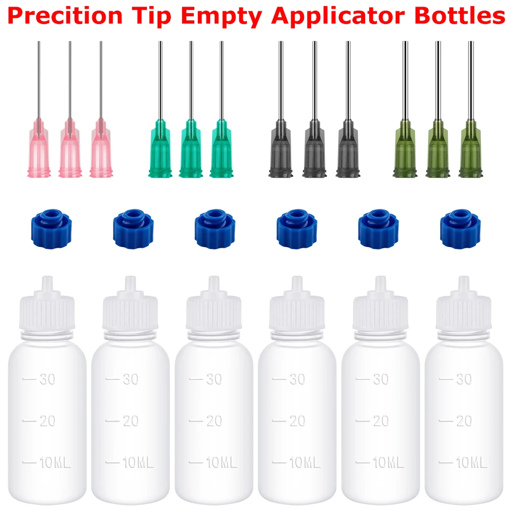 Plastic Squeezable Dropper Bottles with Needle Tips for DIY Crafts Accessories Precition Tip Empty Applicator Bottles 2024 New