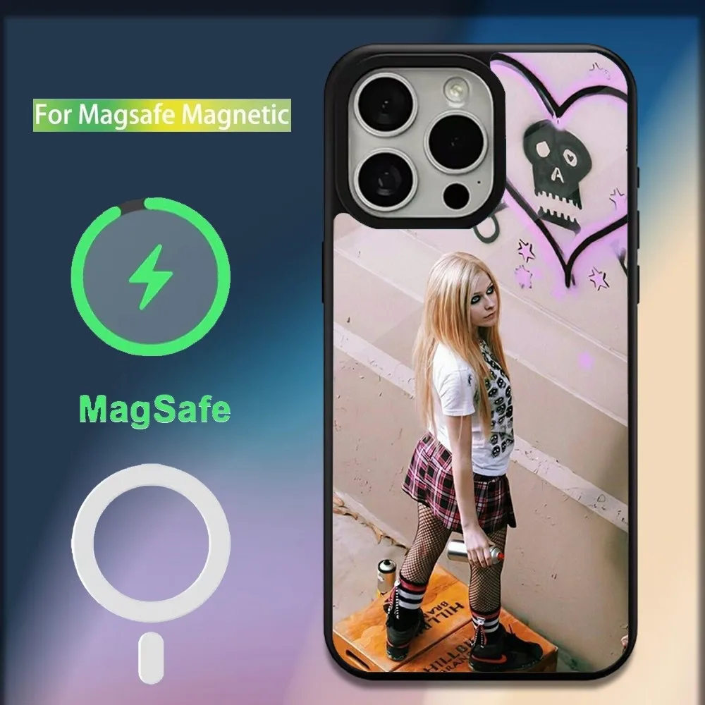 Singer Avril Lavigne Phone Case For iPhone 16,15,14,13,12,11,Plus,Pro,Max,Mini Magsafe Magnetic Wireless Charging