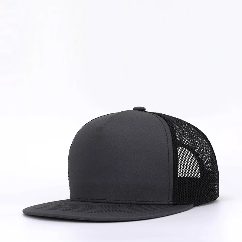 2023 New Flat Rim Hip Hop Hat Net Hat Fashion Outdoor Shade Flat Brim Hat Men\'s and Women\'s Breathable Baseball Cap