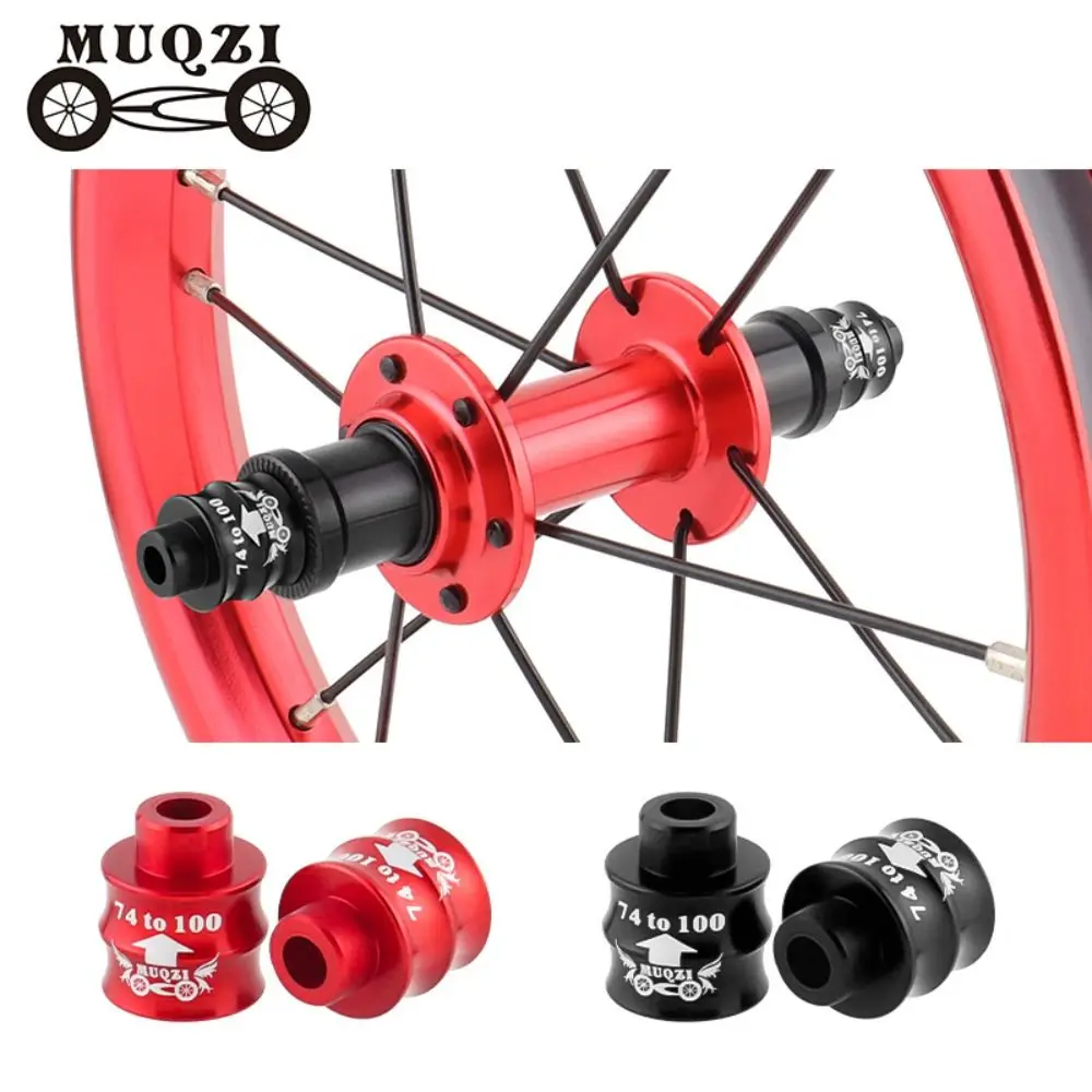 1 Pair MUQZI Bicycle Hub 74mm To 100mm Black/Red Extension Adapter 7075 Aluminum Alloy Adapter Hub Converter