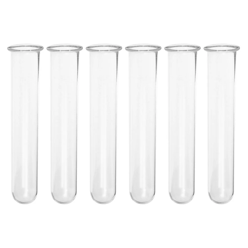 6 Pcs Hydroponic Vase Floral Stem Water Tubes Test Vases Flat Propagation Flower Clear