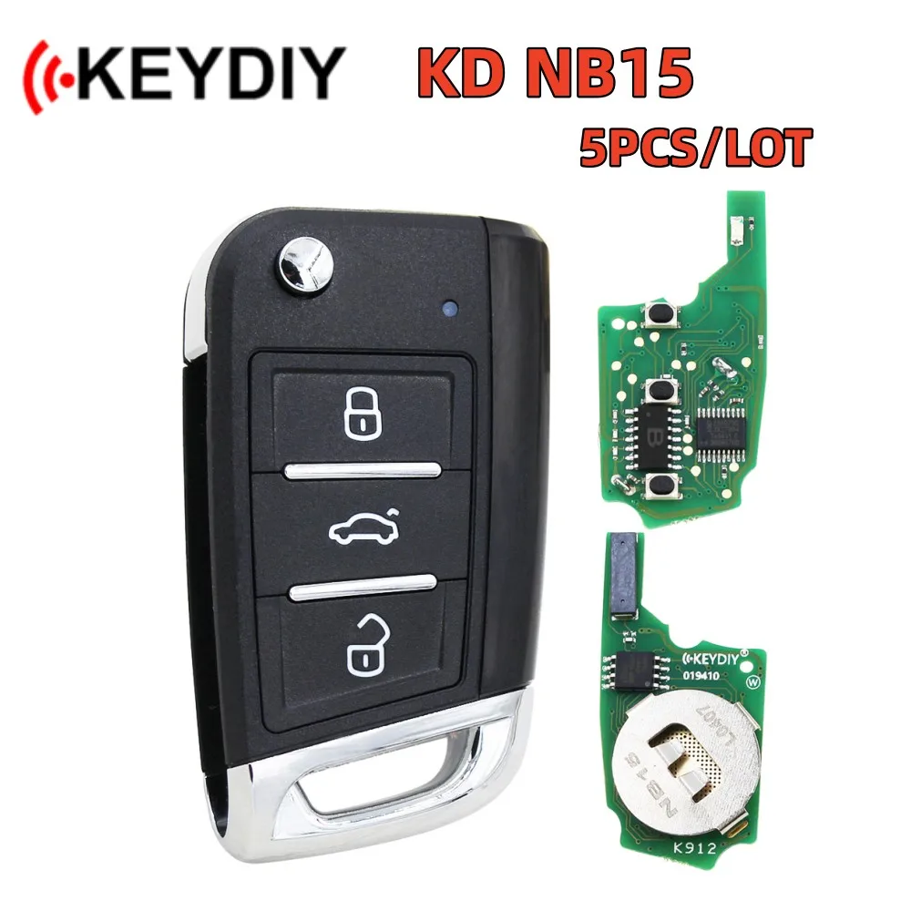 

5pcs KEYDIY Multifunctional KD NB15 Remote Key 3 Button NB Series KD Remote Car Key MQB Style for KD900 KD900+ URG200 KD-X2 Mini