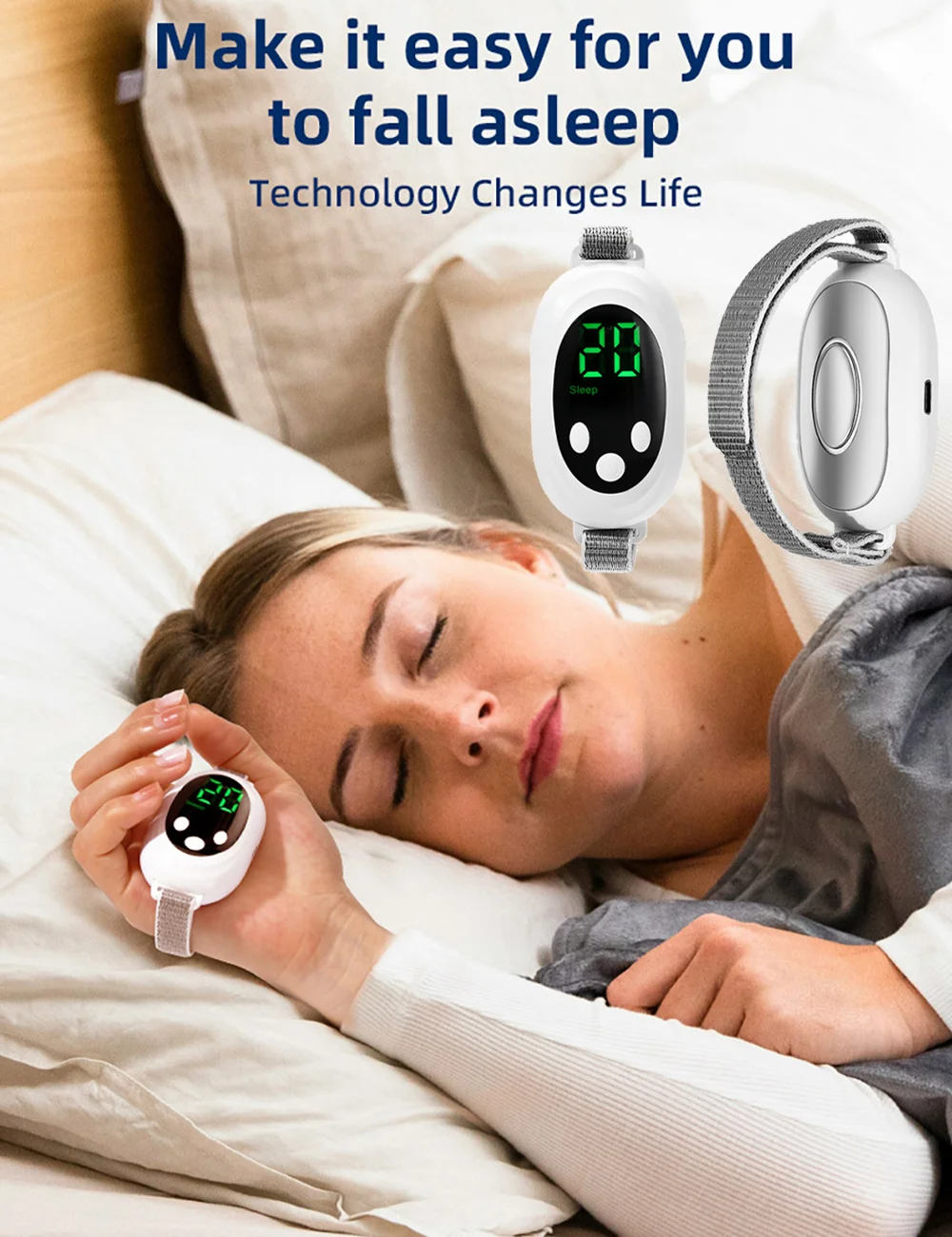 

Handheld Sleep Aid Device Smart Microcurrent Pulse Hypnosis Anxiety Insomnia Therapy Pressure Relief Relax Improves Sleep