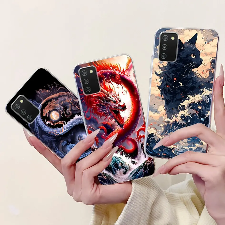 Для Samsung Galaxy A02s M02s F02s Чехол SM-A025F Чехол Cool Dragon Cartoon Мягкий силиконовый чехол для телефона Samsung A03s A037F Funda