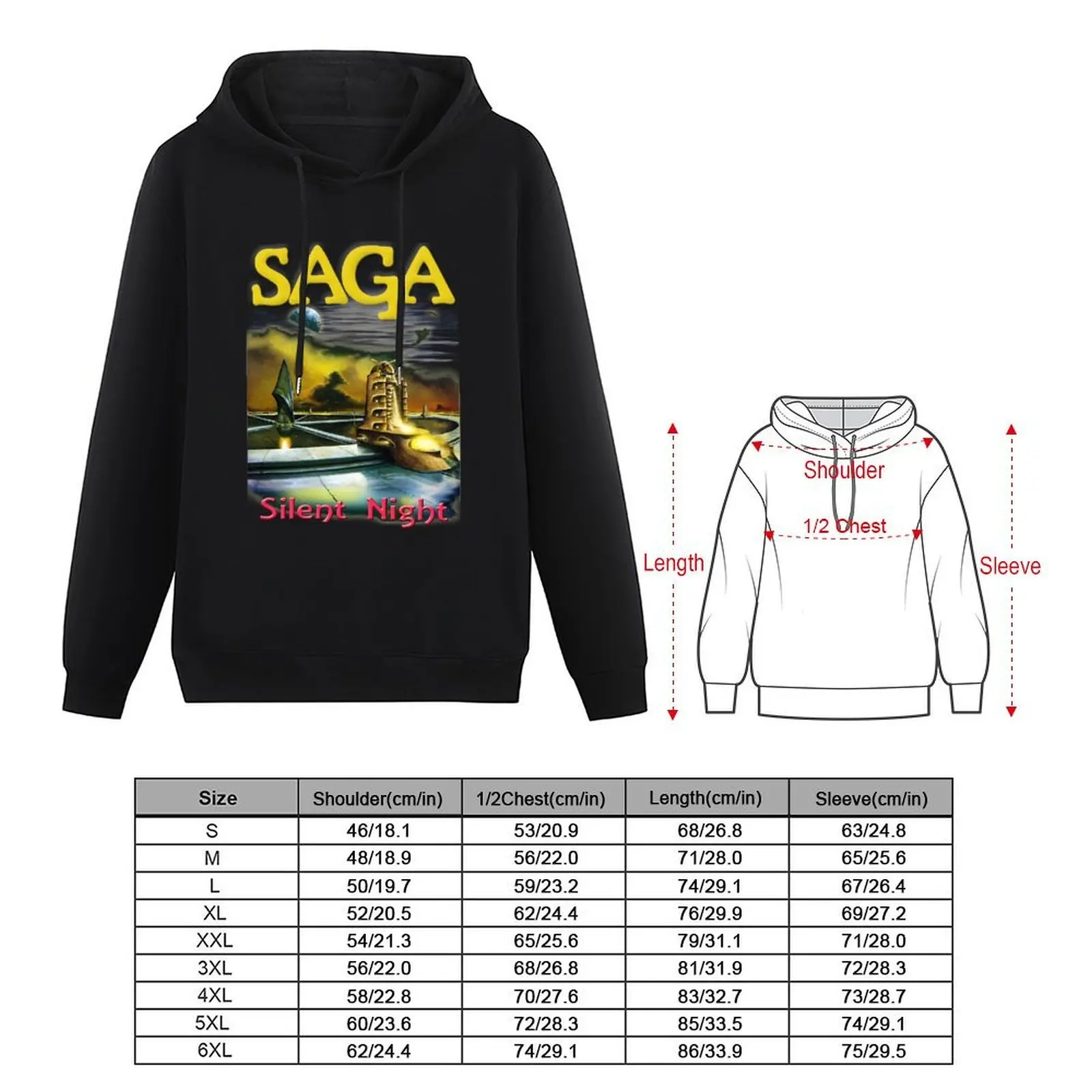 SAGA SILENT NIGHT Hoodie winter clothes men's coat korean style clothes mens clothes oversized hoodie