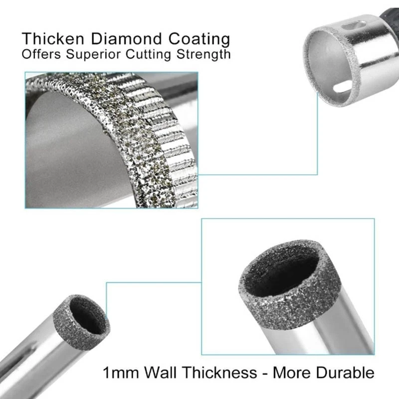 مجموعة مثقاب الزجاج ، لقم الثقب ، رأى حفرة ، مستخرج زجاجة ، أداة مزيل