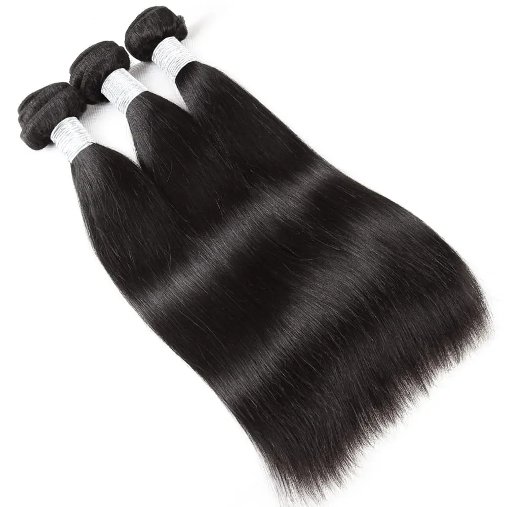 Mèches Naturelles Lisses Noires, Extensions de Cheveux Humains, 8 à 30 Pouces, Vente en Gros, 1/3/4 Pièces, Bon Marché