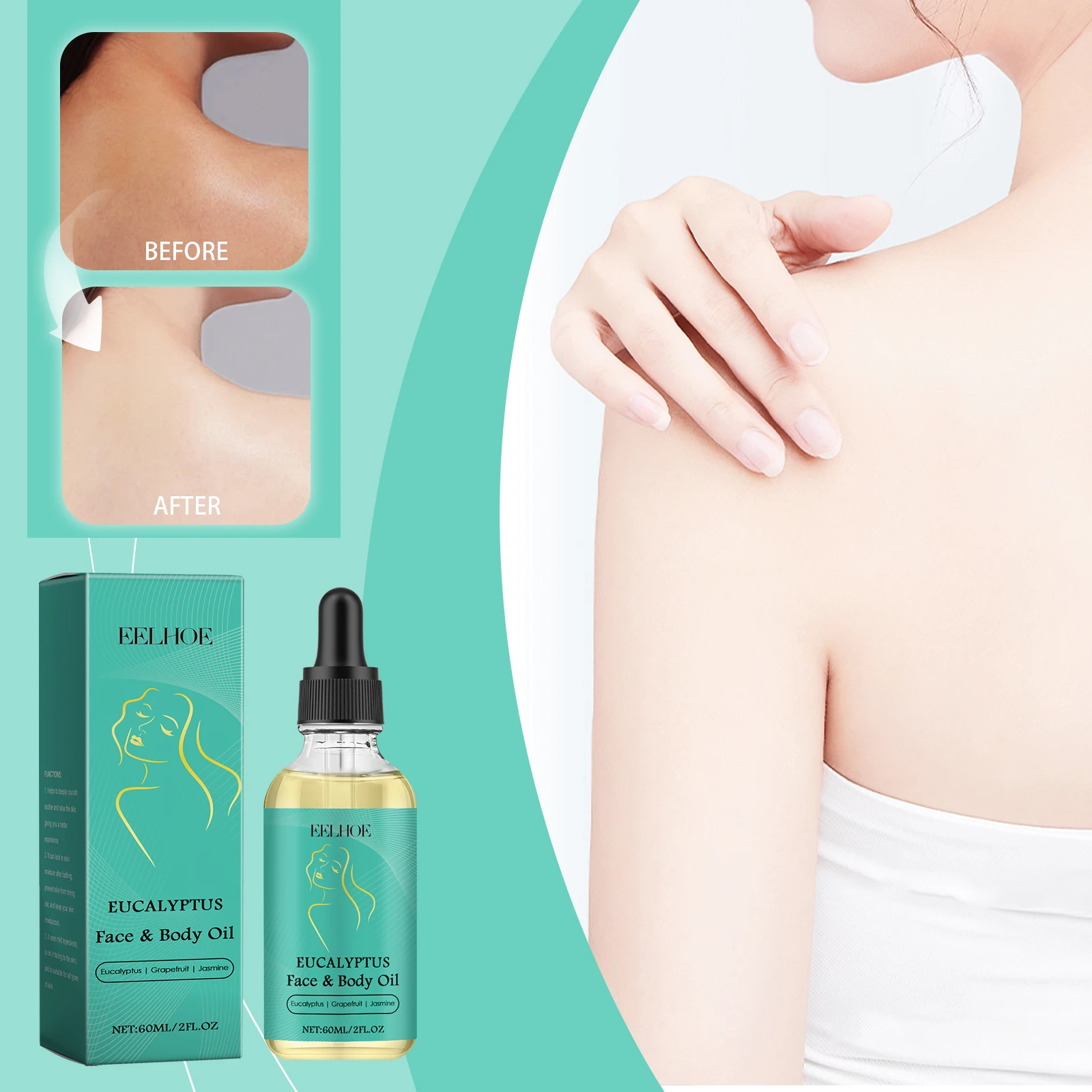 

EELHOE Body Oil for Dry Skin Nourishing Hydration Glowing & Soft Skin Natural Care for rejuvenated skin whole body Moisturizer