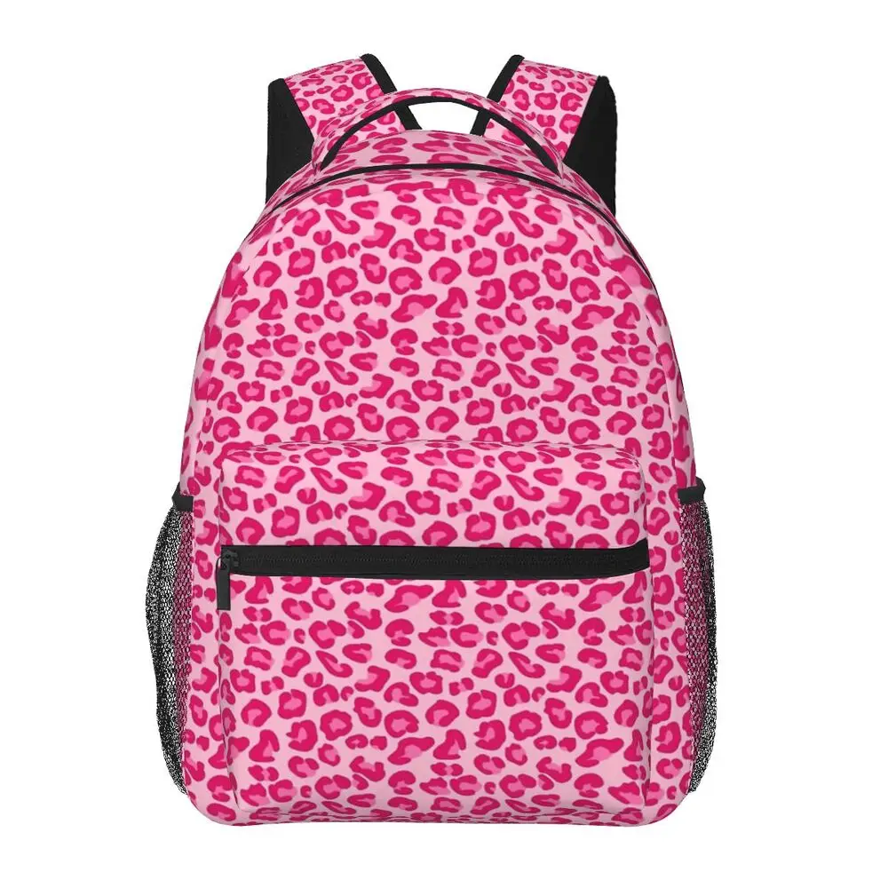 Leopard Print In Pastel Pink Hot Pink And Fuchsia One Casual Backpack