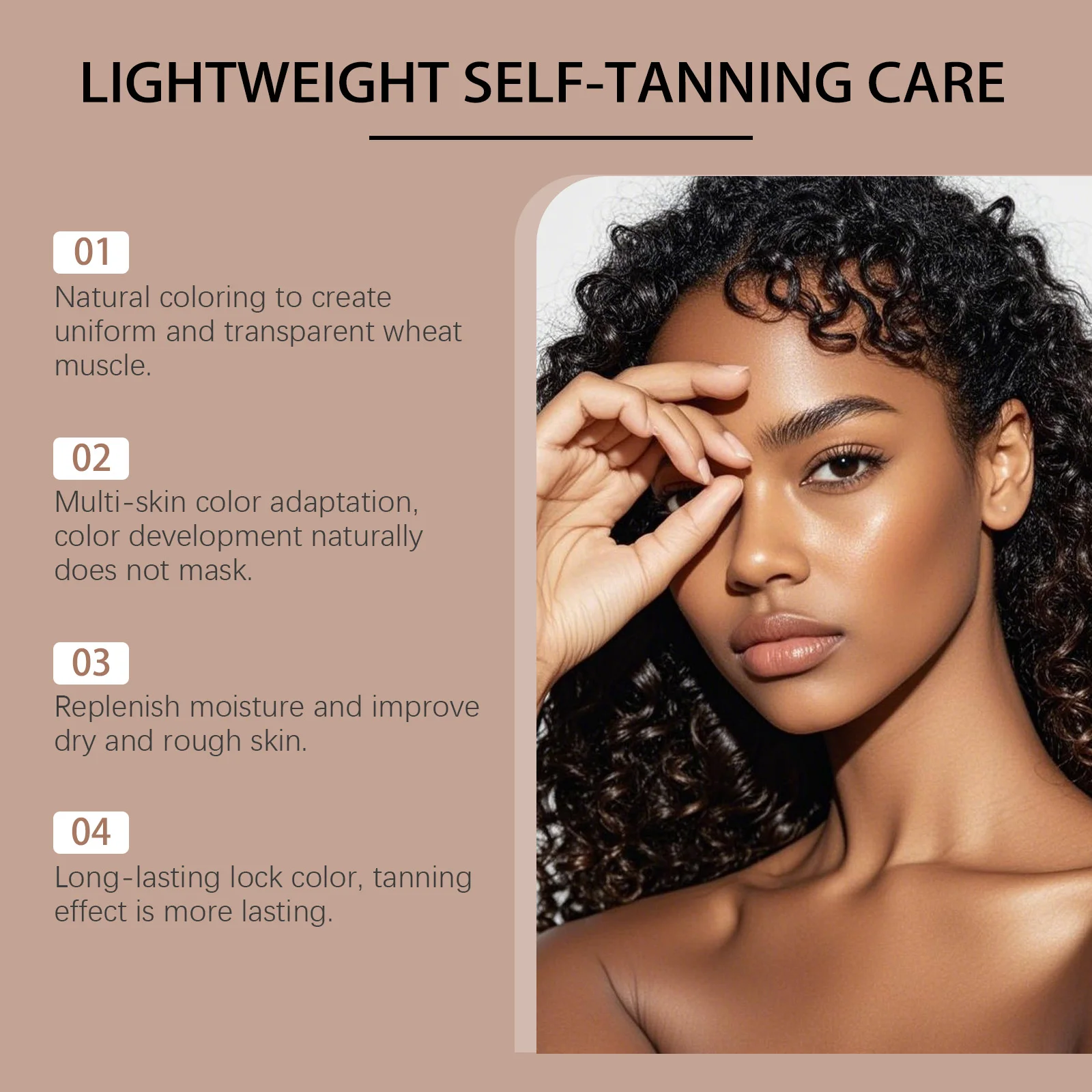 Lightweight Self Tanning Lotion Natural Bronzer Glow Quick Absorb Even-Looking Tone Summer Body Care Natural Sunless Tan Cream