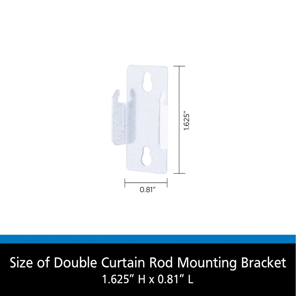 6 Pack Double Curtain Rod Metal Mounting Brackets Set Universal Installation Includes 2 Brackets 4 Nails Silver Finish Hardware