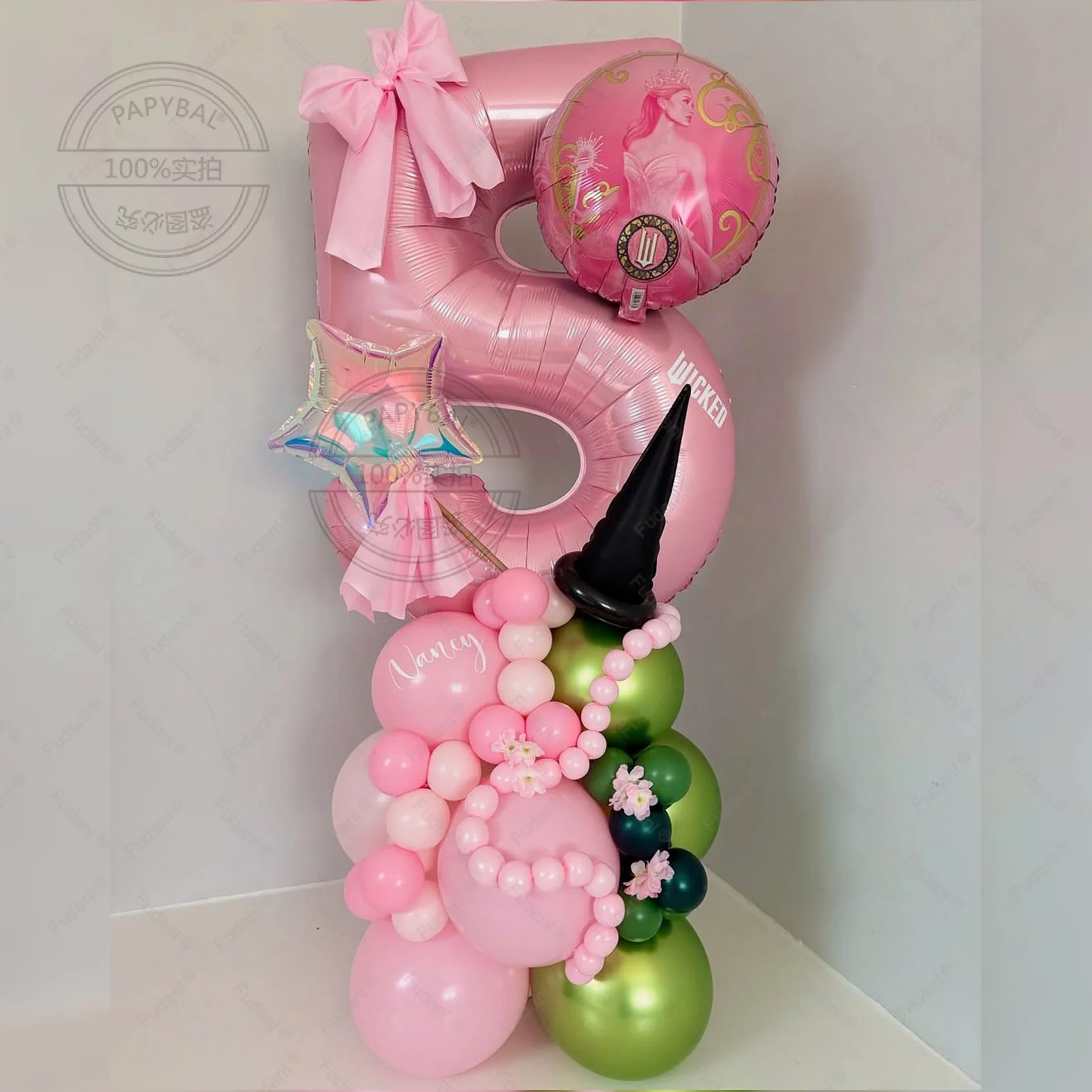 51pcs Wicked Themd Birthday Party Decoration Magic Witch Balloon 32inch Pink Number Balloon Boy Girl Birthday Baby Shower 2025