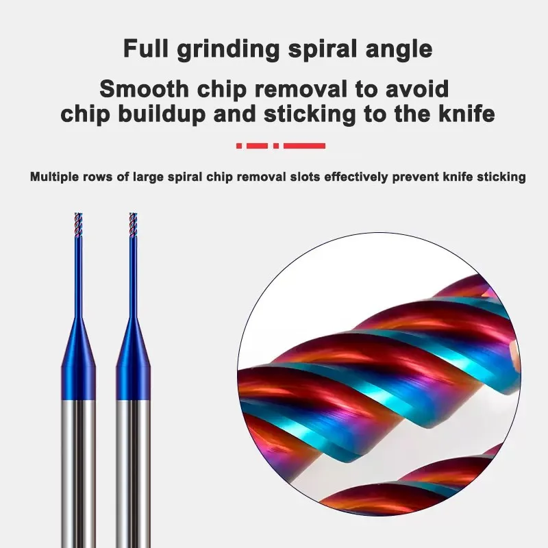 GAMONT HRC65 4-Flute Tungsten Steel Carbide Blue Nano Coating Flat Endmill CNC Machining Deep Groove Milling Cutter Tools