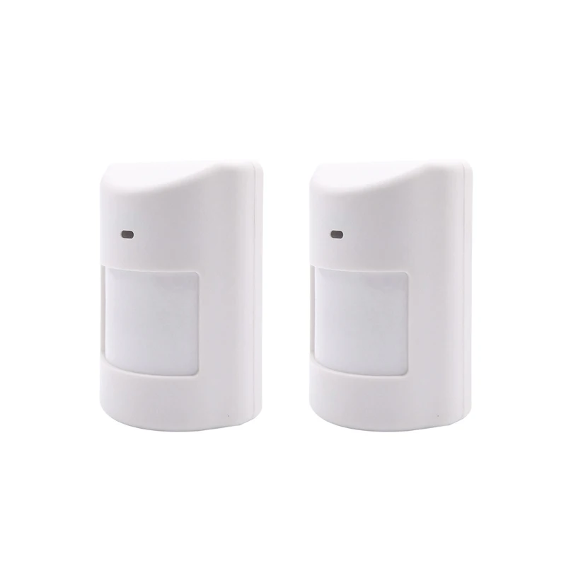 2pcs Indoor W​ireless Infrared Motion Sensor 433MHz EV1527 100 Degrees 12m Detecting Coverage Pet Immune 20KG for Security