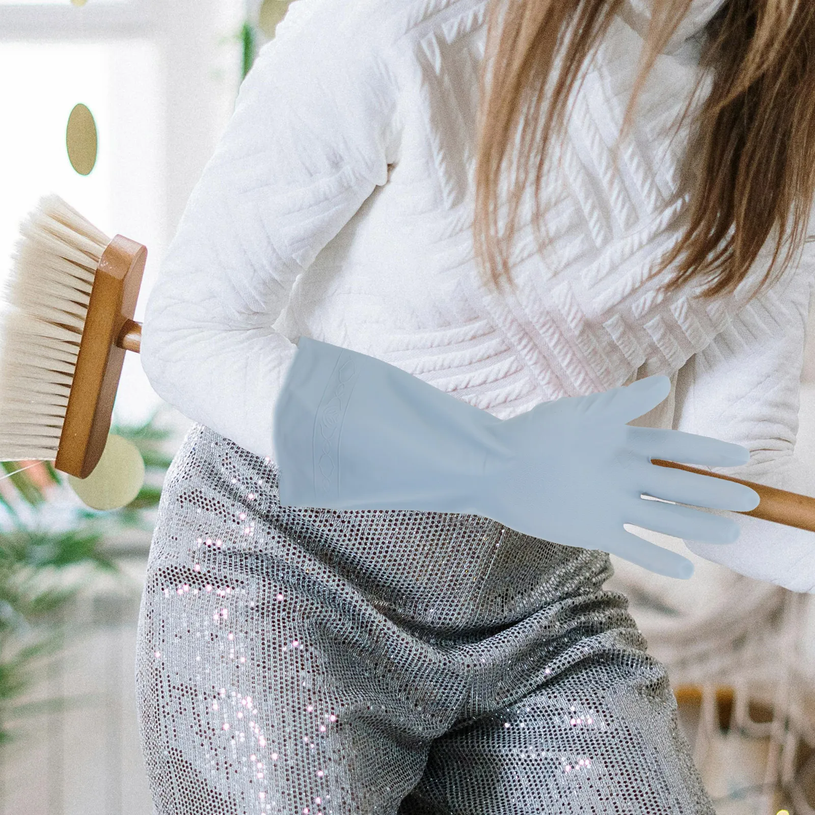 

4Pairs Waterproof Rubber Gloves Professional Grade Dishwashing Gloves Lightweight Comfortable Fit for Washing Dishes Laundry and