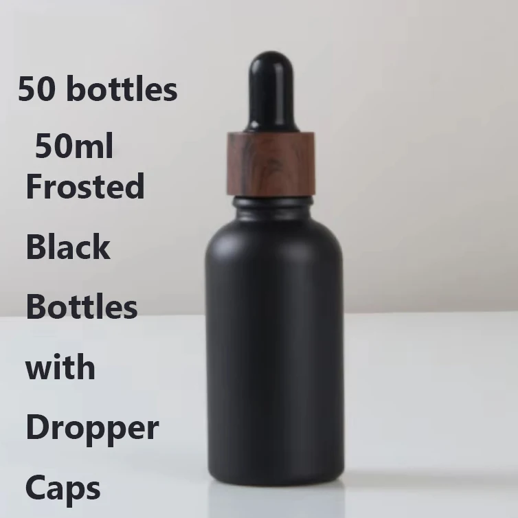 50 black 50 ml dropper bottles