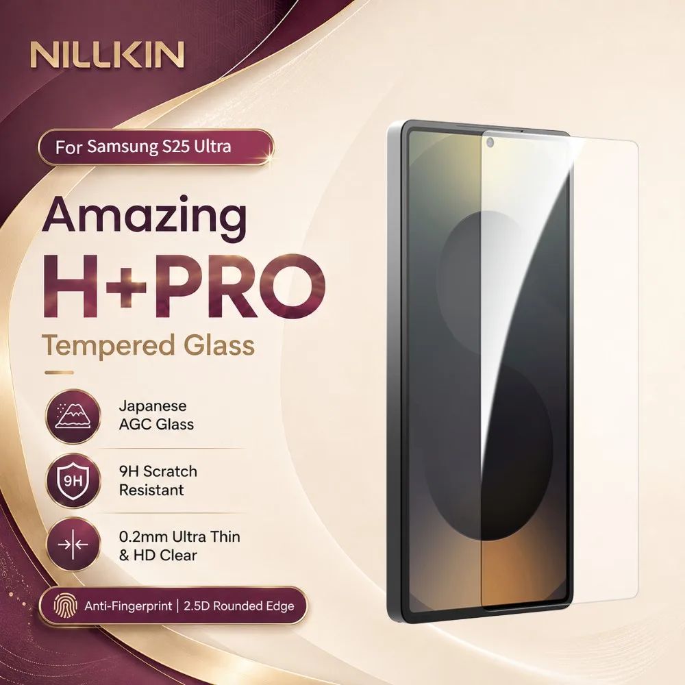 NILLKIN Tempered Glass For Samsung Galaxy S25 Ultra S25+ Plus Edge Protector Film Oleophobic Coating FM5000