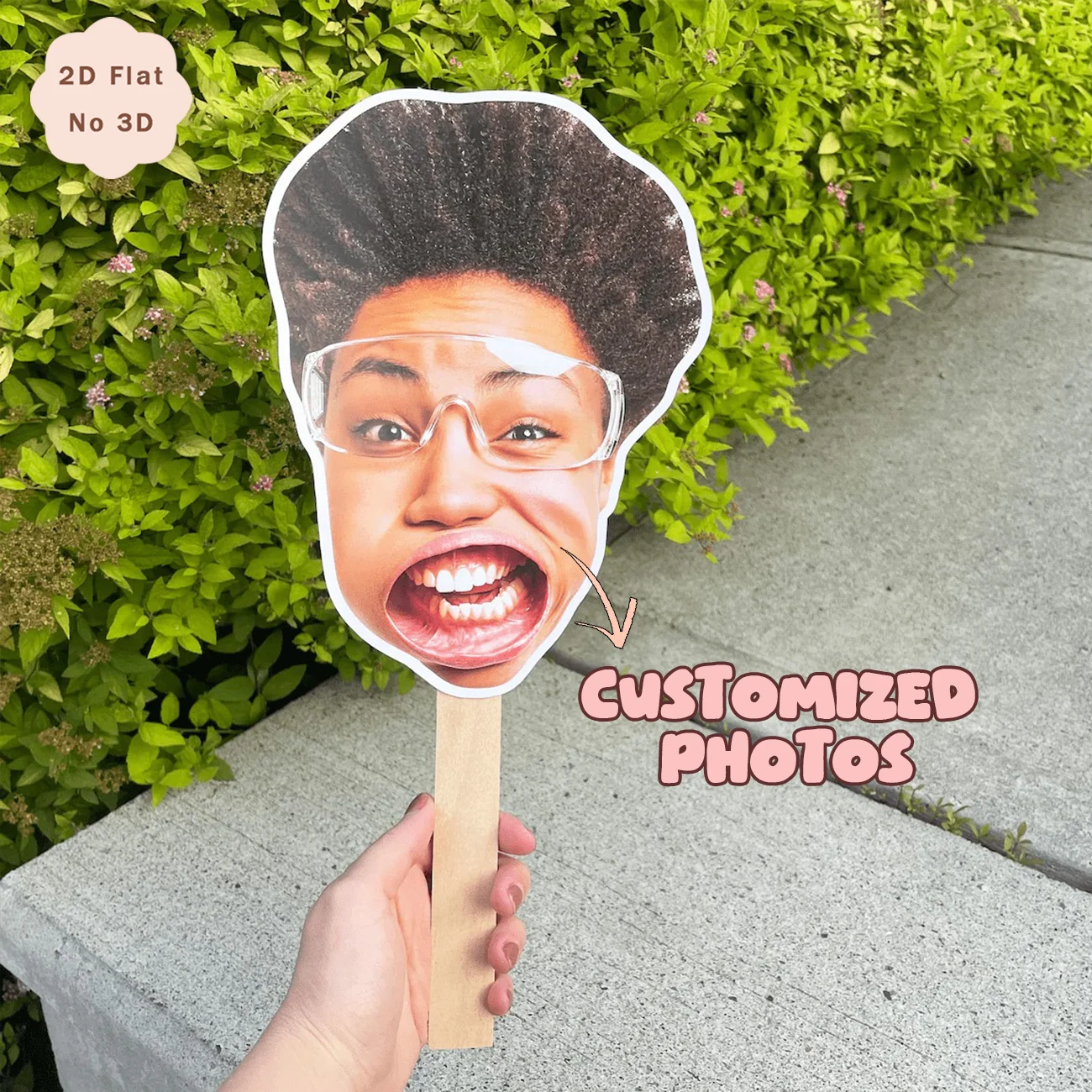 Custom Photo Face Cutout Stick, Personalized Picture Prop for Wedding Birthday Party Graduation Event Photo Booth Decoration