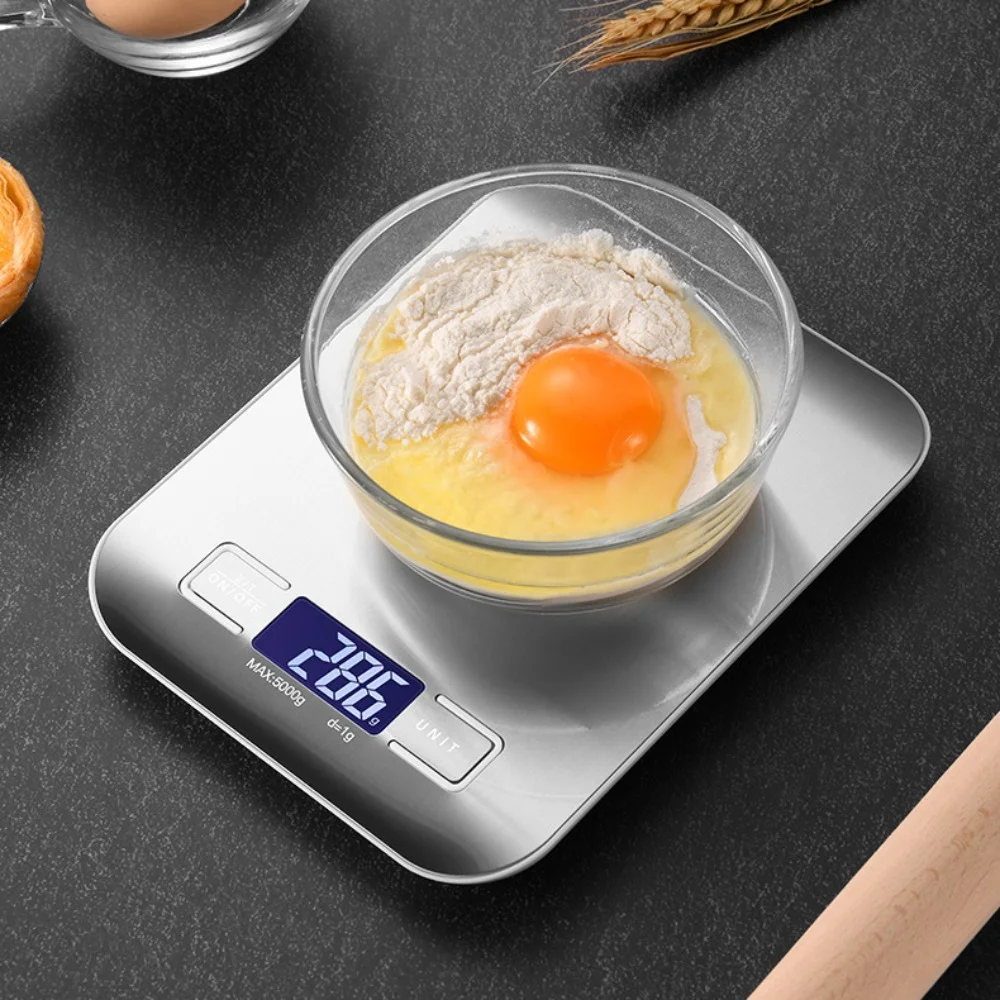 Multifunctional Stainless Steel Kitchen Scale with LCD Display for Home Baking and Cooking 10kg Food Scale Digital