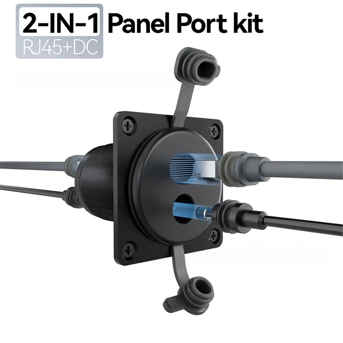 For Mini Gen3 Universal Port Adapter RJ45-DC5521 2-in-1 RV Ship Panel Installation Component