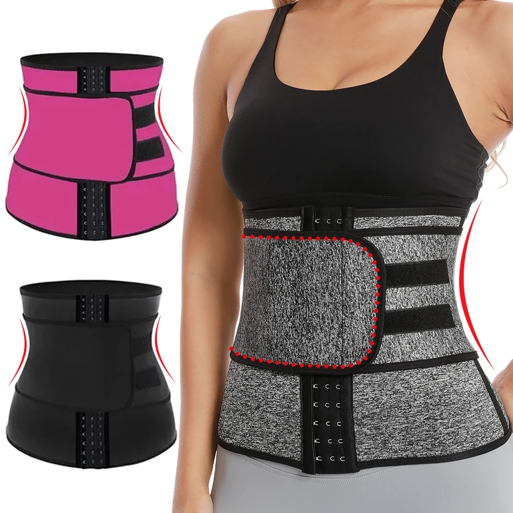 Sweat Waist Trainer Belt Neoprene - 女性用サウナウエストトレーナー スポーツガードル コルセット スリミングベリーボディシェイパー 発汗ベリートリマーベルト 減量シェイプウェア