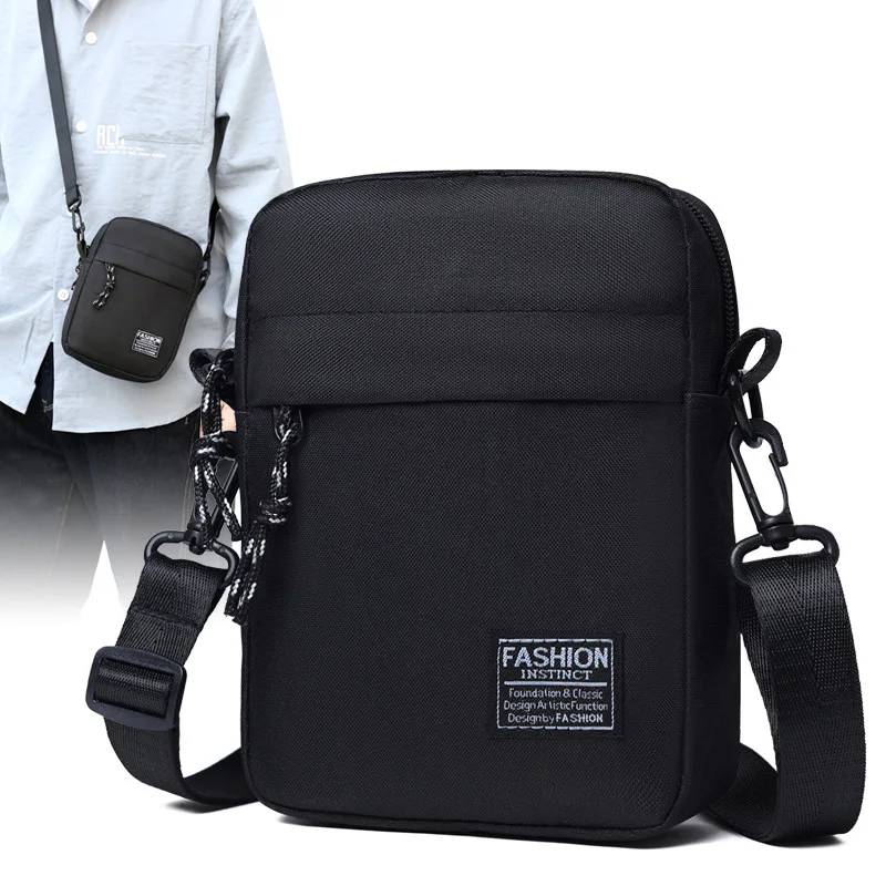 Simple Casual Mini Crossbody Bag Men\'s Nylon Small Shoulder Bag For Men Oxford Messenger Phone Side Sling Bag Husband Chest Pack