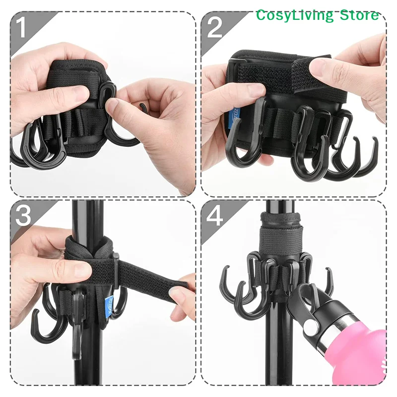 [CL]Durable Beach Umbrella Hanging 6 Hooks Towels Camera Bags Clothes Hanger Hook Camping Holder Trip Clip Beach Accessories[CL]