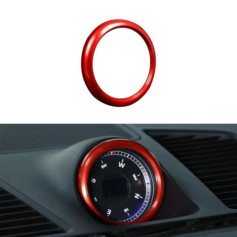 

Fit for Porsche 911 718 Cayenne Macan PanameraDashboard Center Clock Surrounding Compass Cover Aluminum Ring Emblem Sticker